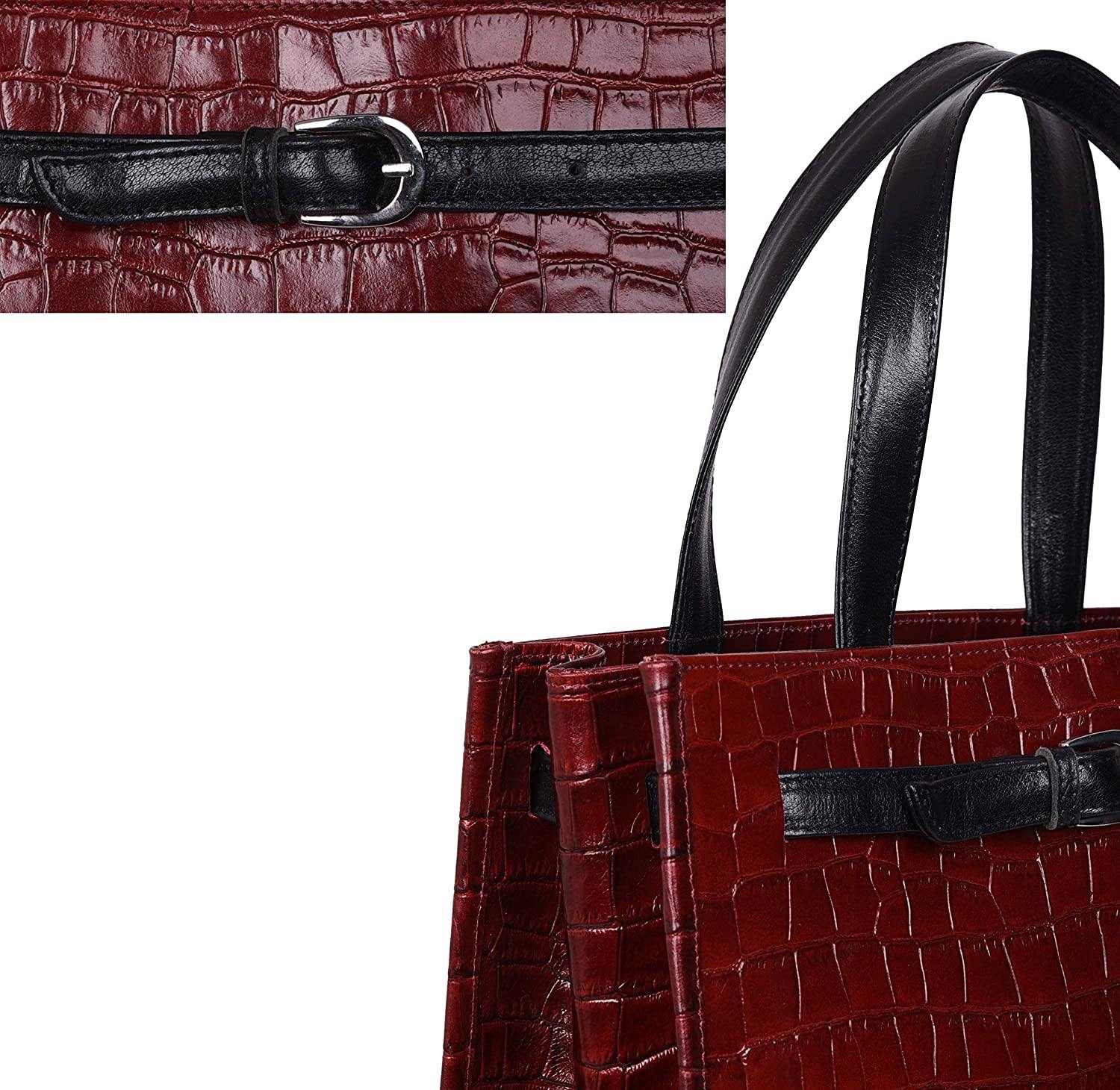 Antonio Valeria Emma Croco Print Leather Tote Bag For Women - JOY2ESpree