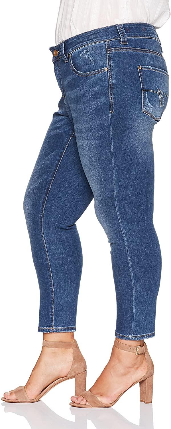 Jag Jeans Women's Plus Size Mera Skinny Ankle Jean in Platinum Denim