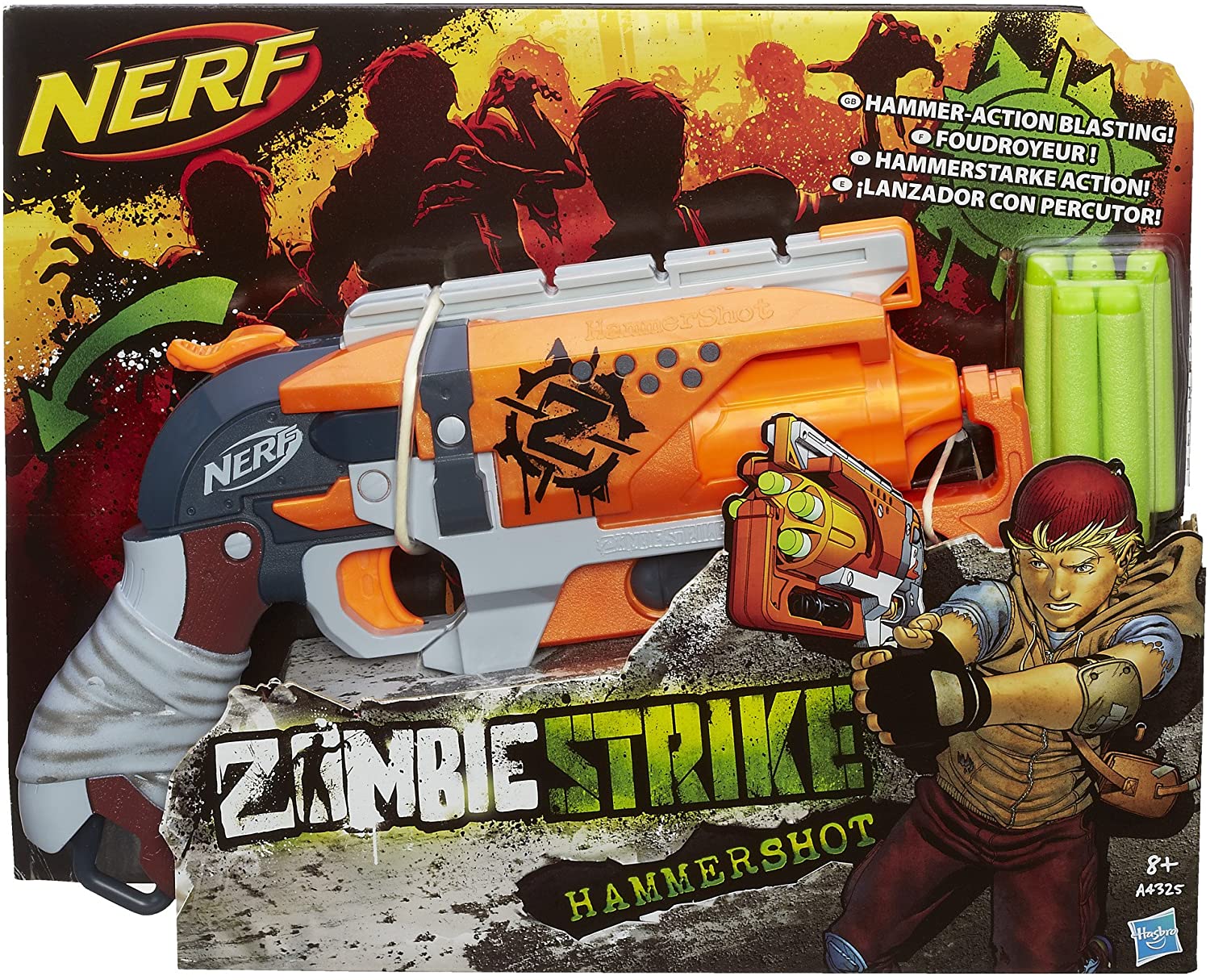 NERF Zombie Strike Hammer Shot Elite Toy Gun
