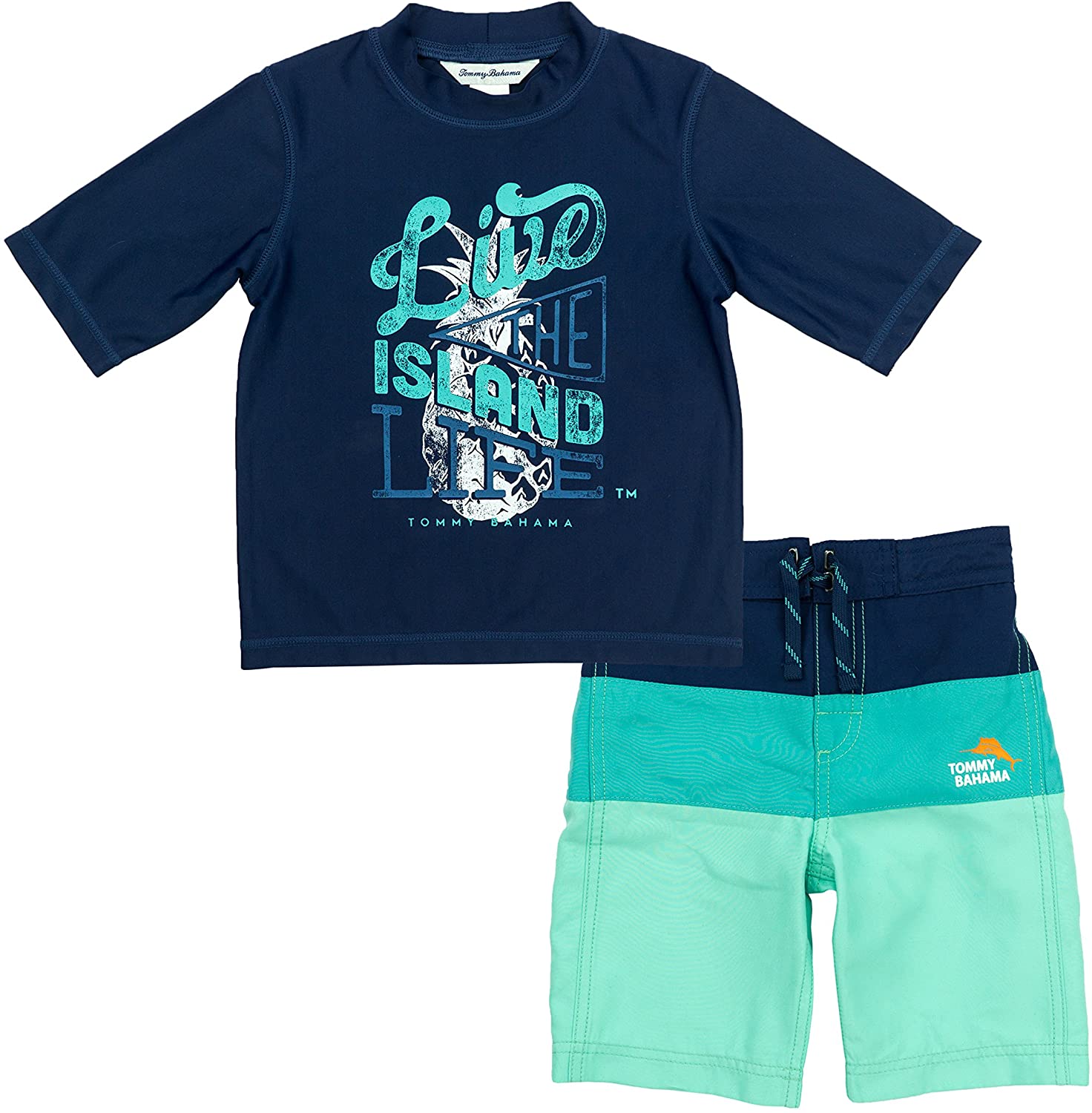 Tommy Bahama Boys' Rashguard and Trunks Swimsuit Set