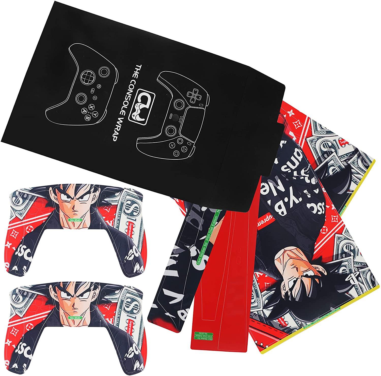 PS5 Console Skin and PS5 Controller Skins Set, Playstation 5 Skin Wrap Decal Sticker PS5 Digital Edition, Goku Anime Decal Kit - JOY2ESpree