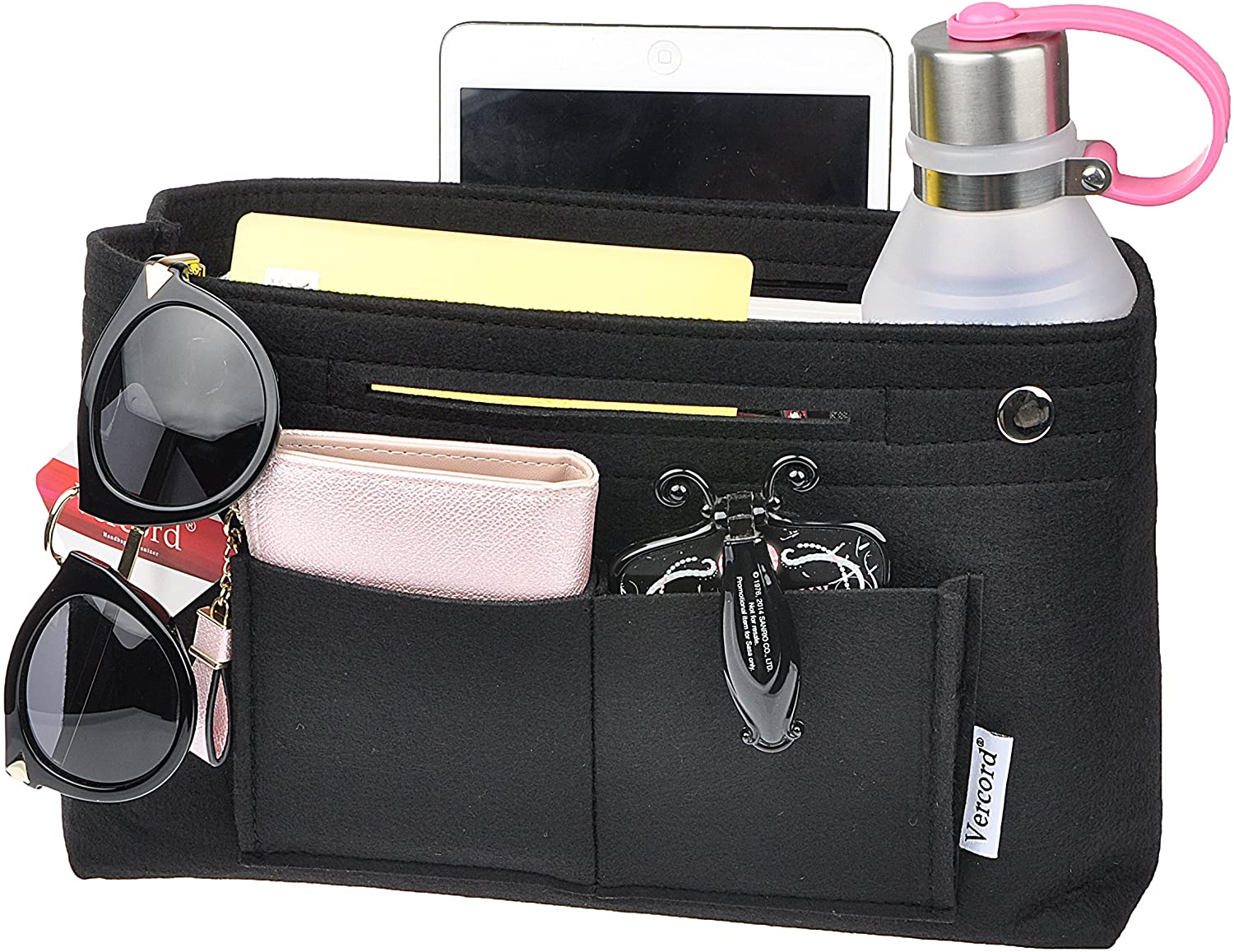 Vercord Felt Tote Handbag Purse Pocketbook Organizer Insert Divider Shaper Bag in Bag