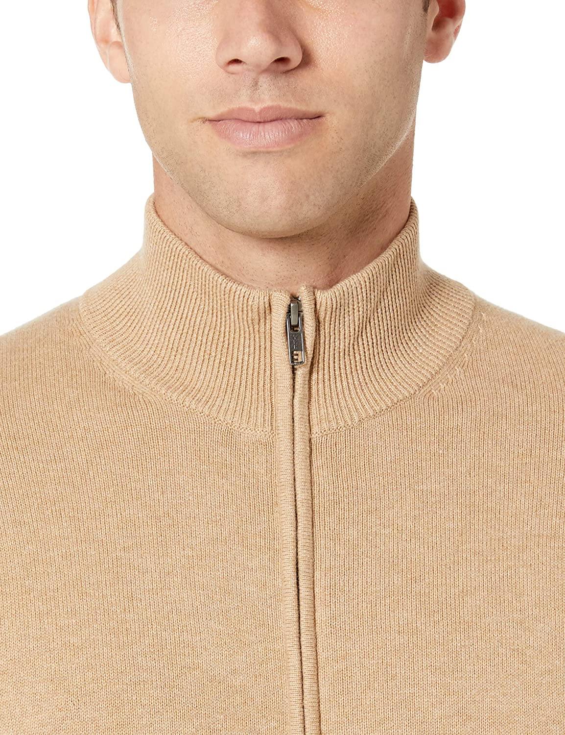 Amazon Essentials Men's Full-Zip Cotton Sweater