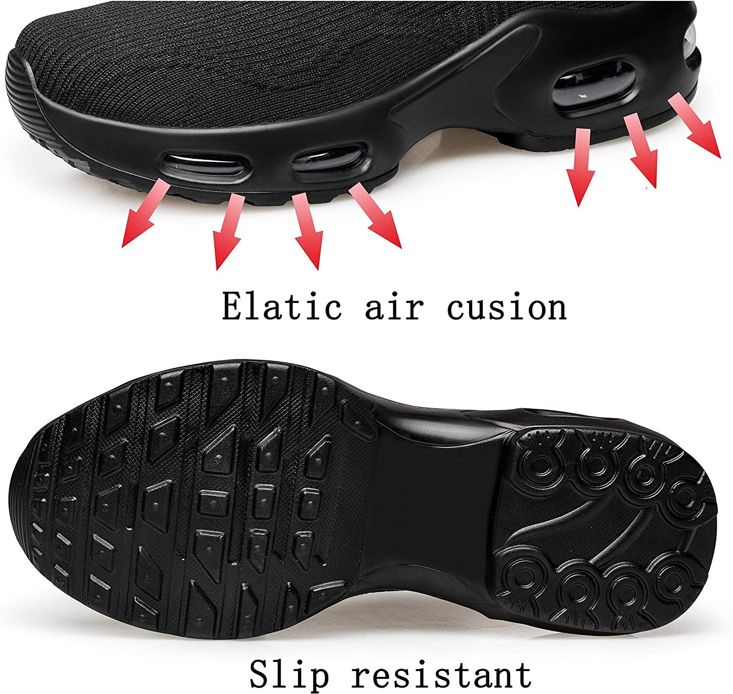 PDBQ Women's Walking Shoes Sock Sneakers Mesh Slip On Air Cushion Nurse Shoes Platform Loafers Breathable Lightweight Comfortable Socks Shoes