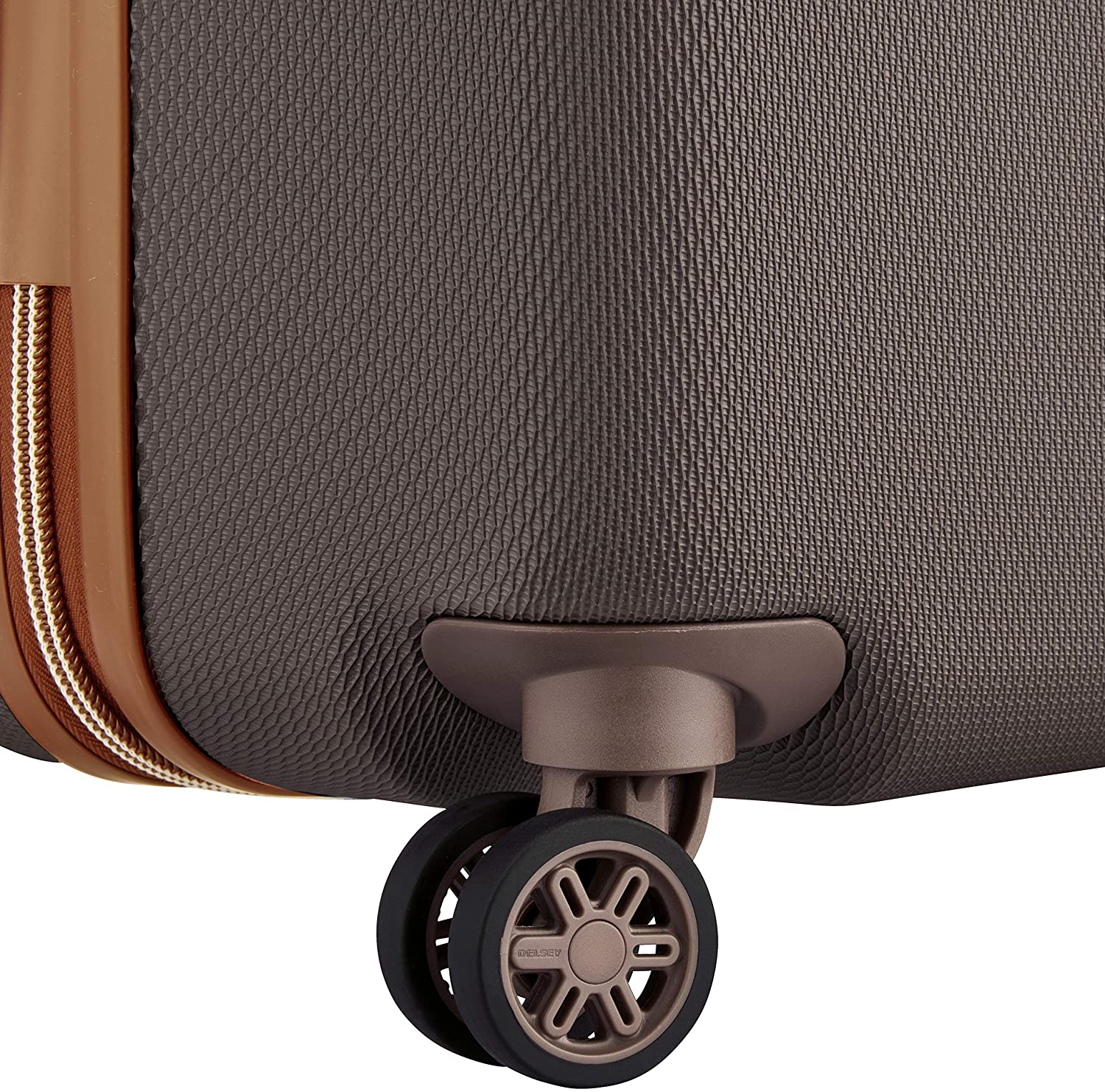 DELSEY Paris Chatelet Hardside Luggage with Spinner Wheels, Chocolate Brown, Checked-Large 28 Inch, with Brake