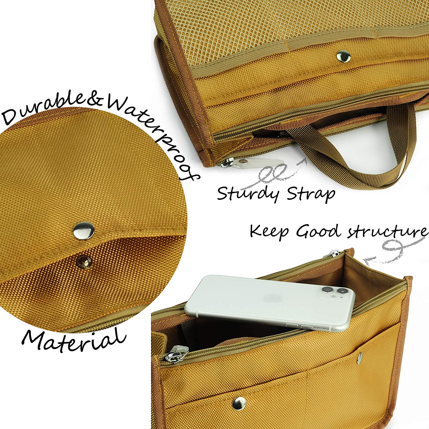 Hoxis Purse Organizer Insert Handbag Organzier Bag in Bag