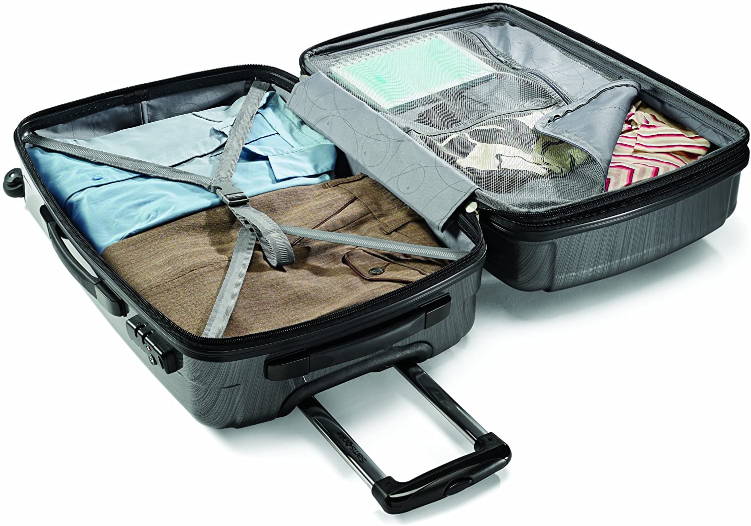 Samsonite Winfield 2 Hardside Expandable Luggage with Spinner Wheels, Charcoal, Checked-Large 28-Inch