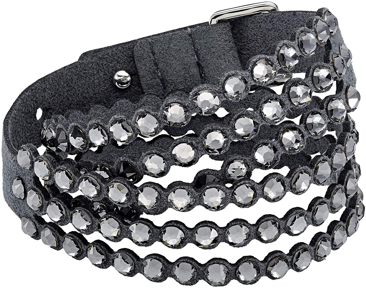 SWAROVSKI Women's Leather Look Crystal Power Bracelet Collection - JOY2ESpree