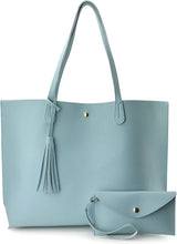 
                        
                          Load image into Gallery viewer, Minimalist Clean Cut Pebbled Faux Leather Tote Womens Shoulder Handbag
                        
                      