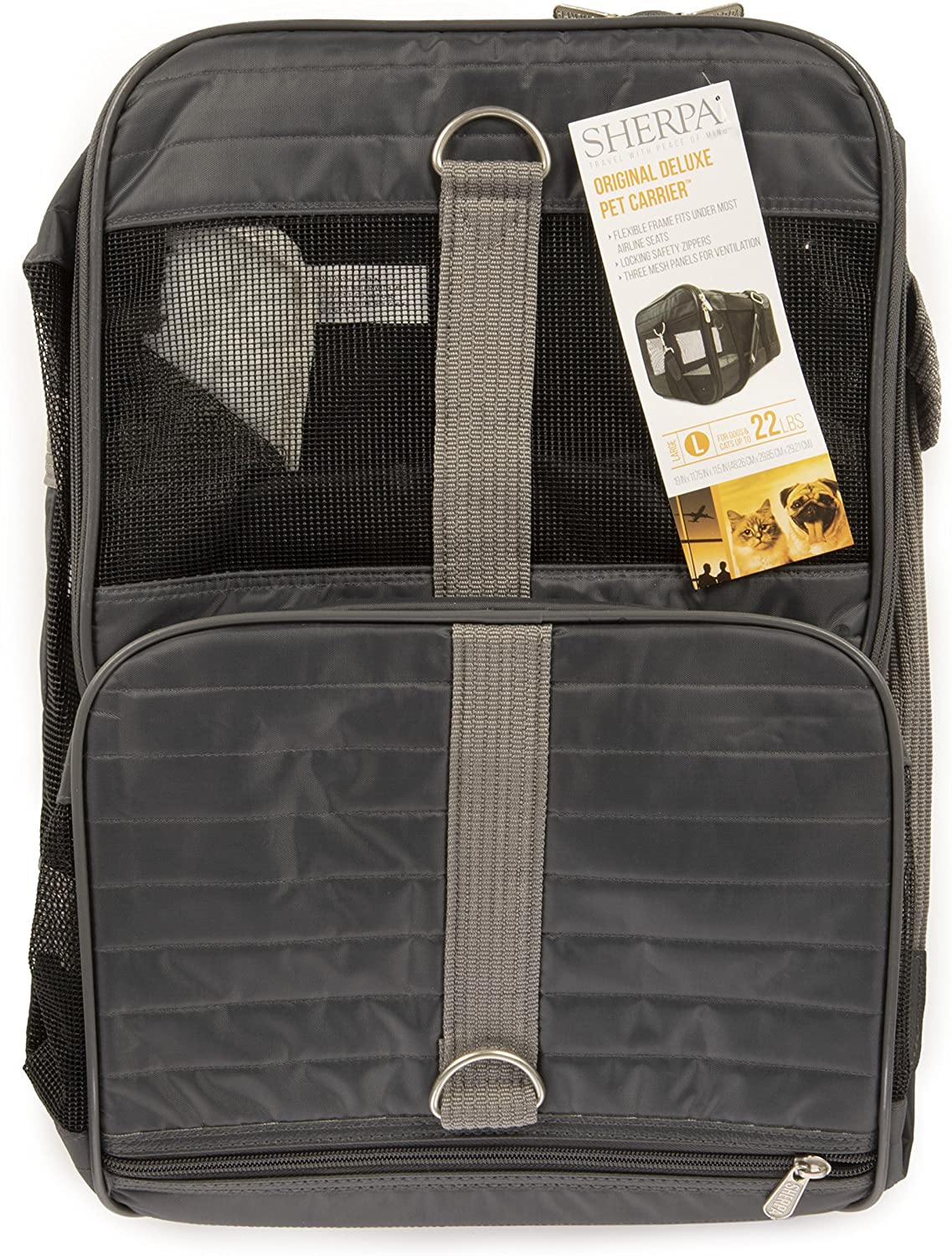 Sherpa Original Deluxe Airline Approved Pet Carrier, Medium, Black