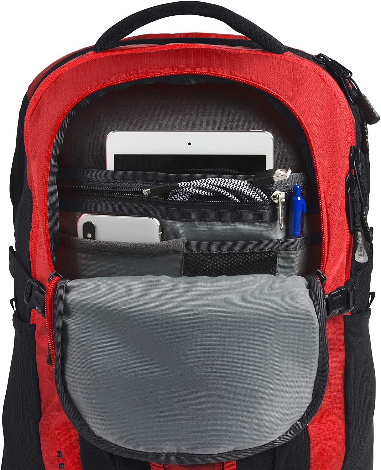 The North Face Women's Recon Backpack, TNF Black Heather/Silver Reflective, One Size