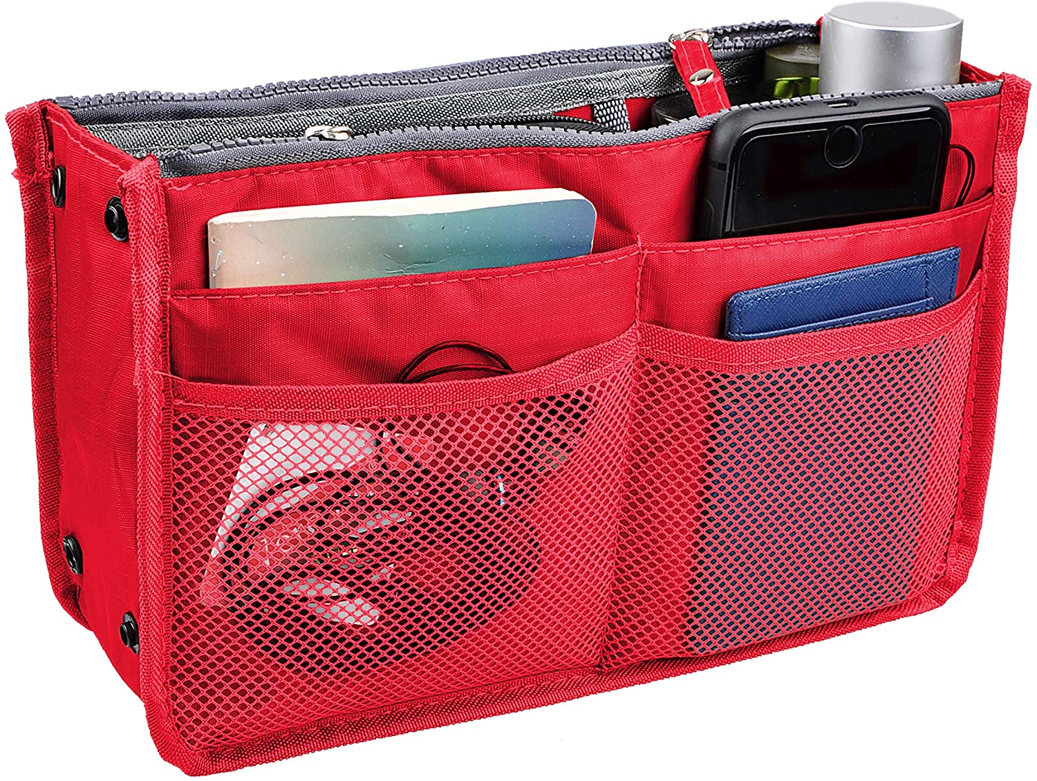 Vercord Updated Purse Handbag Organizer Insert Liner Bag in Bag 13 Pockets Purple Small