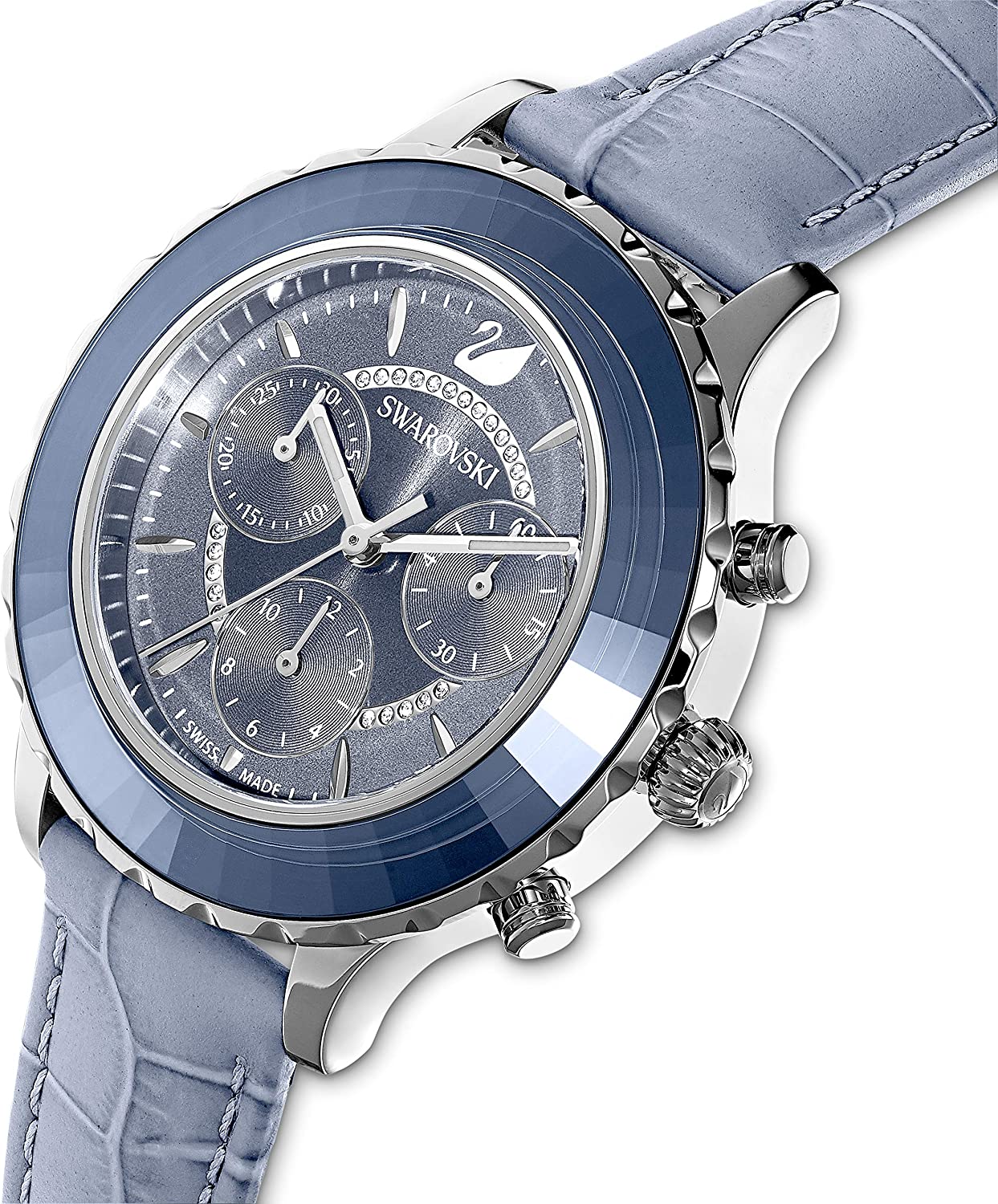 SWAROVSKI Women's Octea Lux Chrono Crystal Watch Collection, Leather Strap - JOY2ESpree