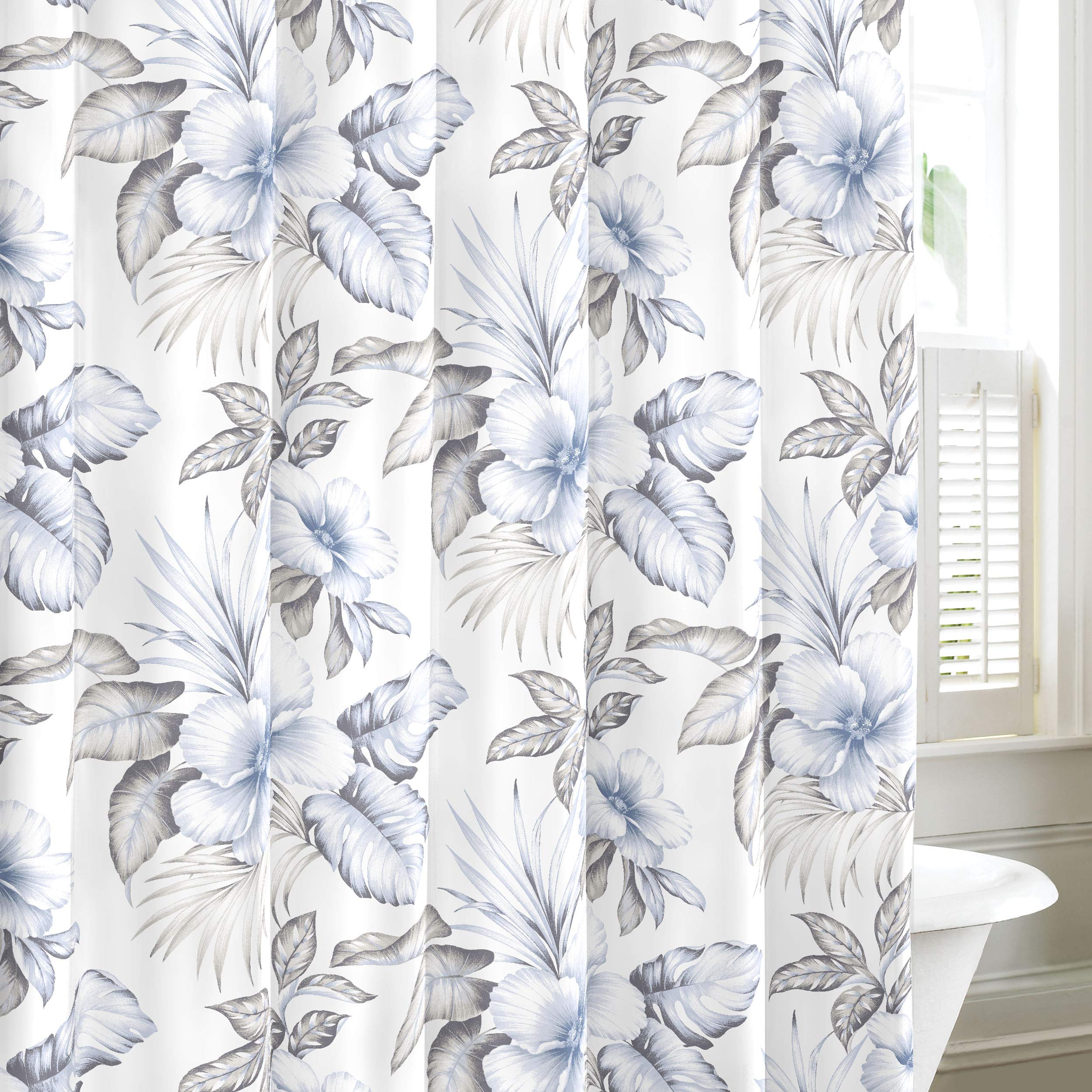 Tommy Bahama Casablanca Garden Shower Curtain, 72x72, Grey
