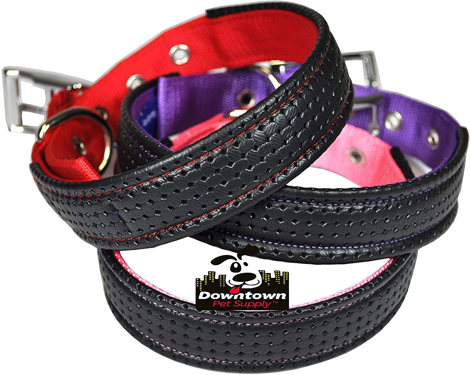 Downtown Pet Supply Deluxe Adjustable Thick Dog Collar, (Purple, XLarge)