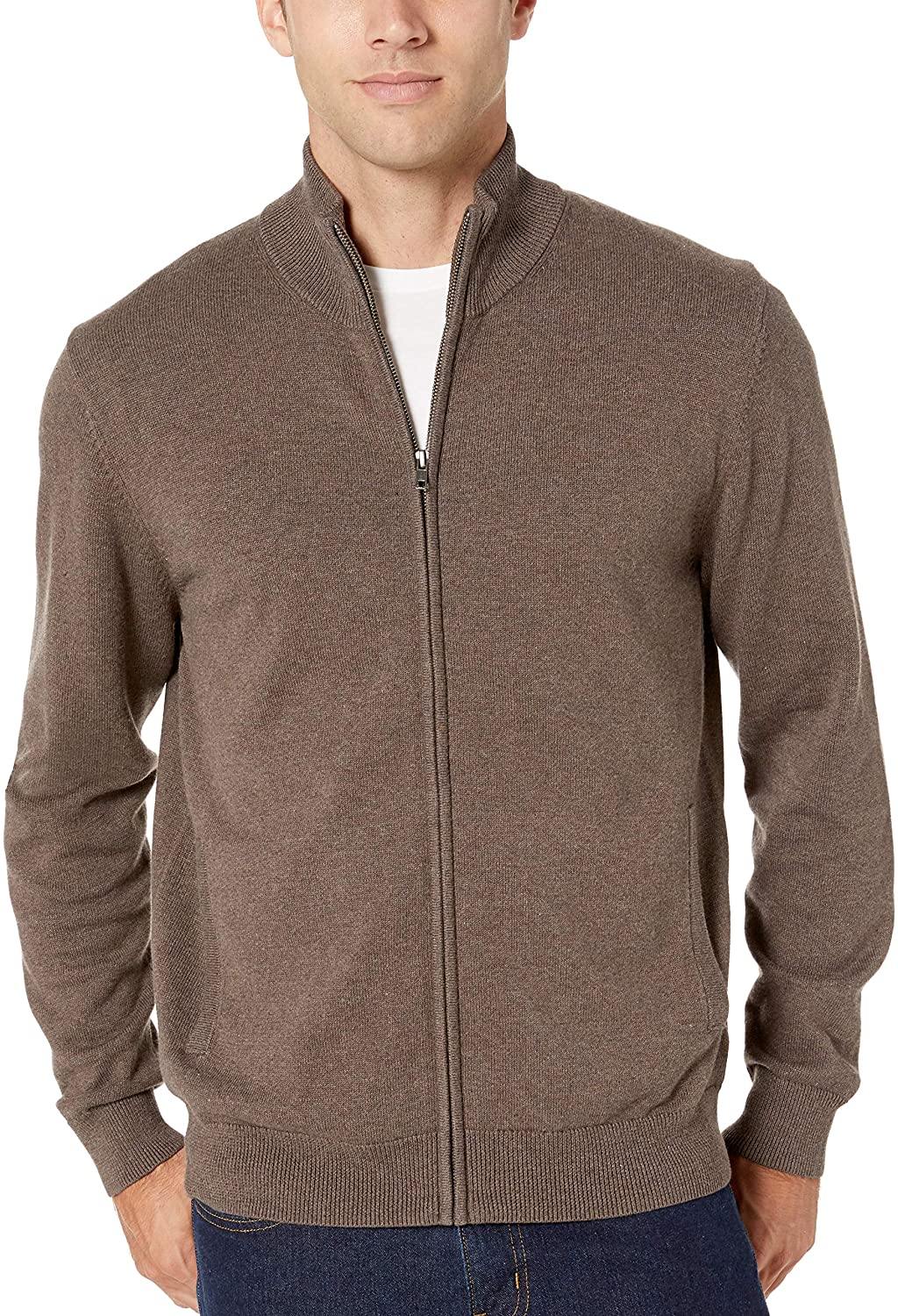 Amazon Essentials Men's Full-Zip Cotton Sweater