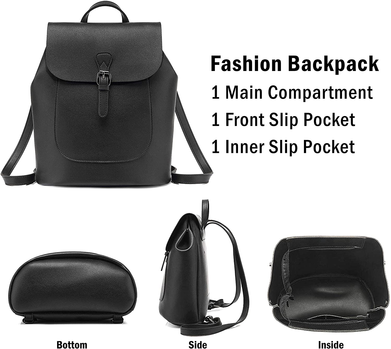 Scarleton Casual Fashion Backpack, Purses for women, Backpack for Women, Fashion Backpack for Women, H160801 - Black