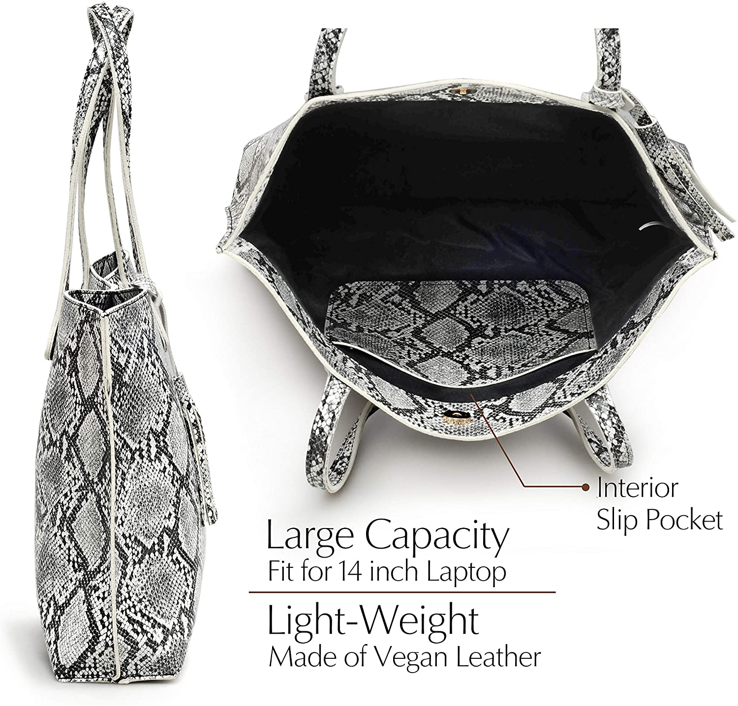 Minimalist Clean Cut Pebbled Faux Leather Tote Womens Shoulder Handbag