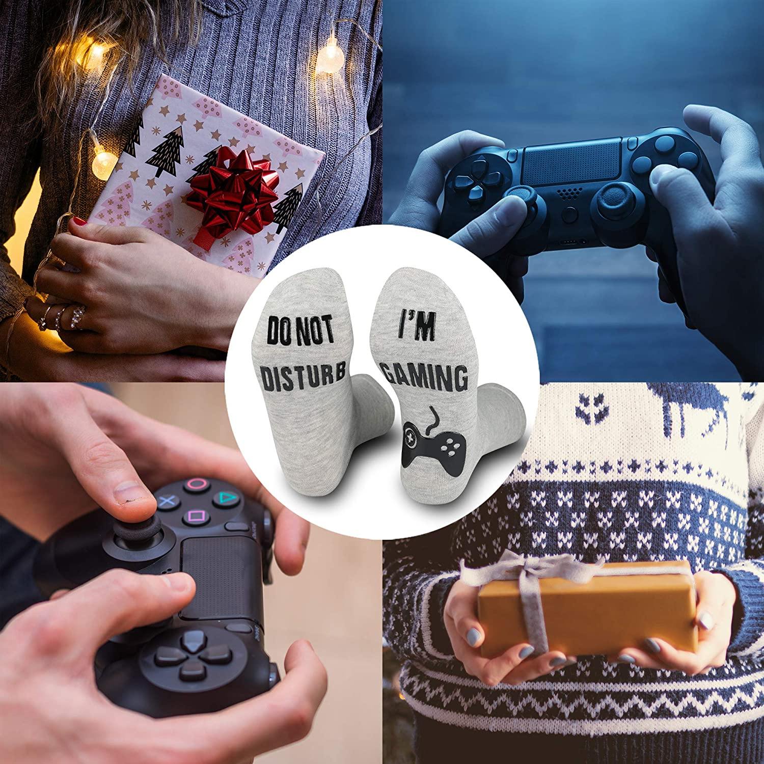 Do Not Disturb I'm Gaming Socks, Gaming Sock Funny Novelty Gift for Teen Boys Mens Gamer Kids Sons Husbands Boyfriends Women - JOY2ESpree