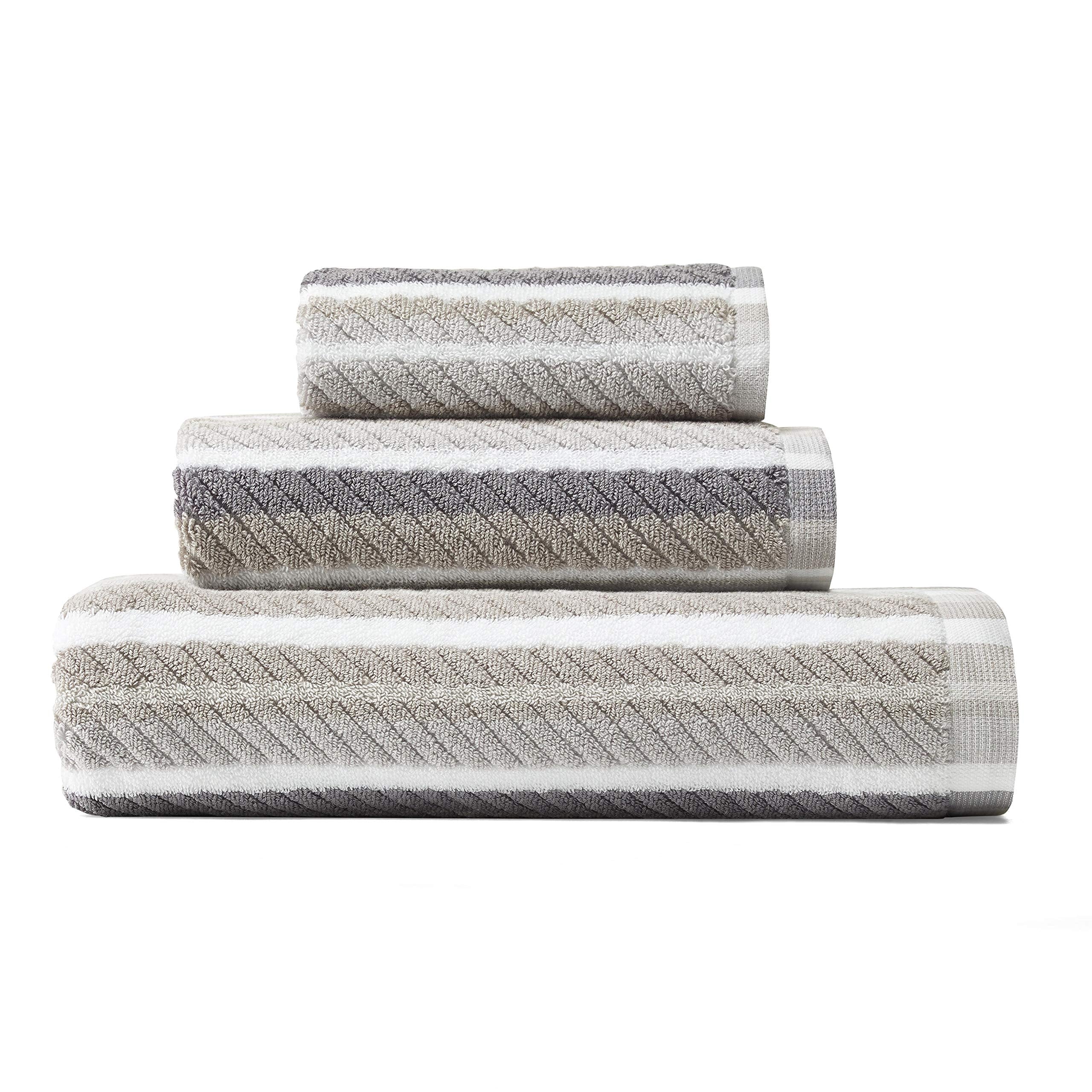 Tommy Bahama Ocean Bay Stripe Bath Towel Set, 54 x 28, Grey