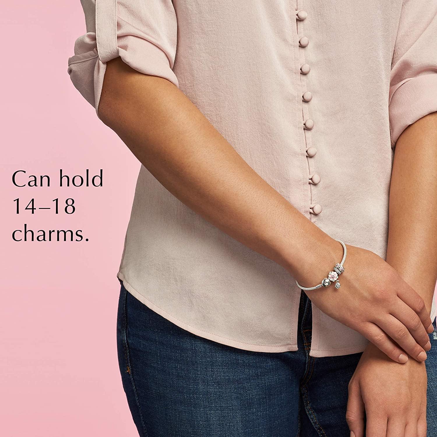 Pandora Jewelry Moments Mesh Charm Sterling Silver Bracelet - JOY2ESpree