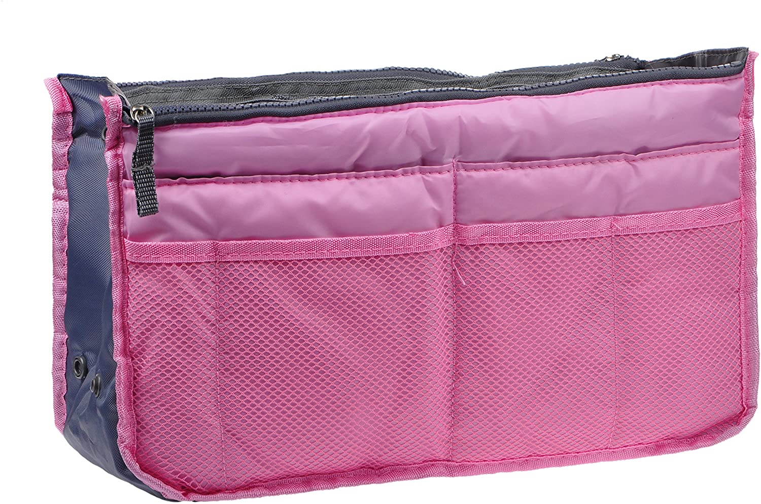 Vercord Purse Organizer Insert for Handbags Bag Organizers Inside Tote Pocketbook Women Nurse Nylon 13 Pockets Black Medium