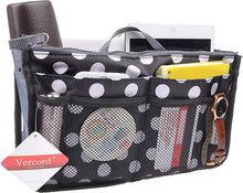 
                        
                          Load image into Gallery viewer, Vercord Purse Organizer Insert for Handbags Bag Organizers Inside Tote Pocketbook Women Nurse Nylon 13 Pockets Black Medium
                        
                      