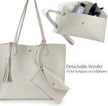 
                        
                          Load image into Gallery viewer, Minimalist Clean Cut Pebbled Faux Leather Tote Womens Shoulder Handbag
                        
                      
