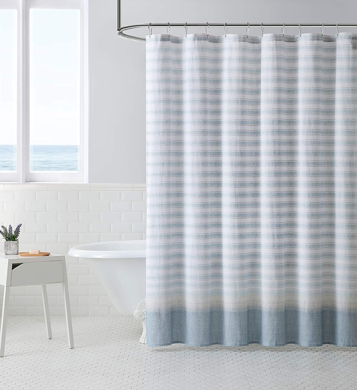 Tommy Bahama | Coastal Stripe Collection Shower Curtain, 72" x 72", Tidal Beige