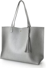 
                        
                          Load image into Gallery viewer, Minimalist Clean Cut Pebbled Faux Leather Tote Womens Shoulder Handbag
                        
                      
