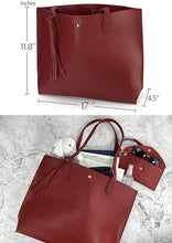 
                        
                          Load image into Gallery viewer, Minimalist Clean Cut Pebbled Faux Leather Tote Womens Shoulder Handbag
                        
                      