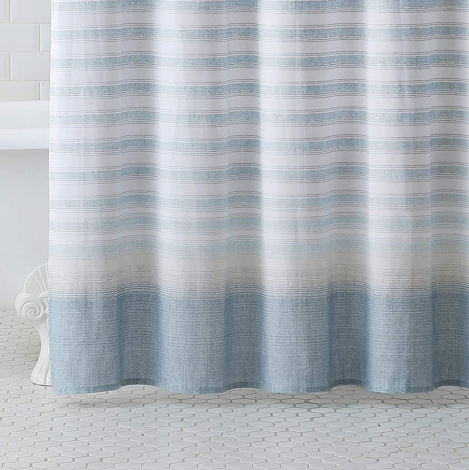 Tommy Bahama | Coastal Stripe Collection Shower Curtain, 72" x 72", Tidal Beige