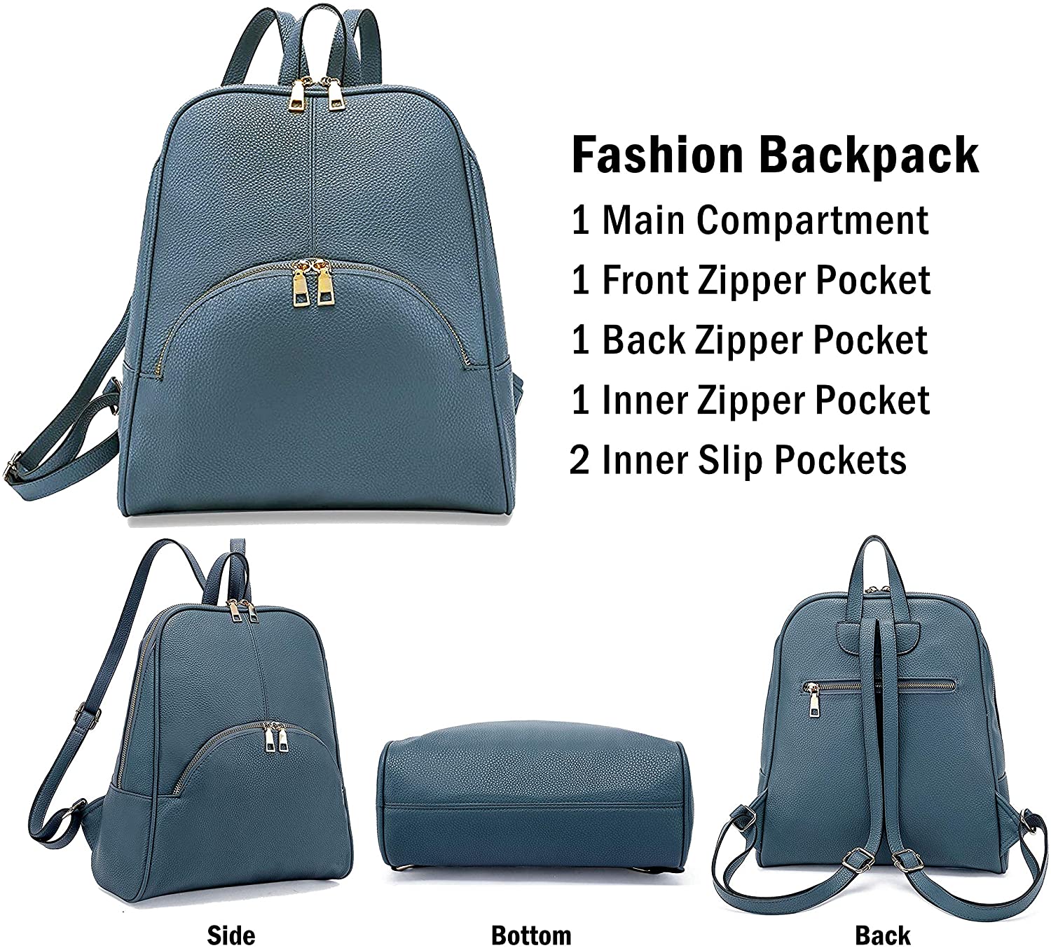 Scarleton Casual Fashion Backpack, Purses for women, Backpack for Women, Fashion Backpack for Women, H160801 - Black