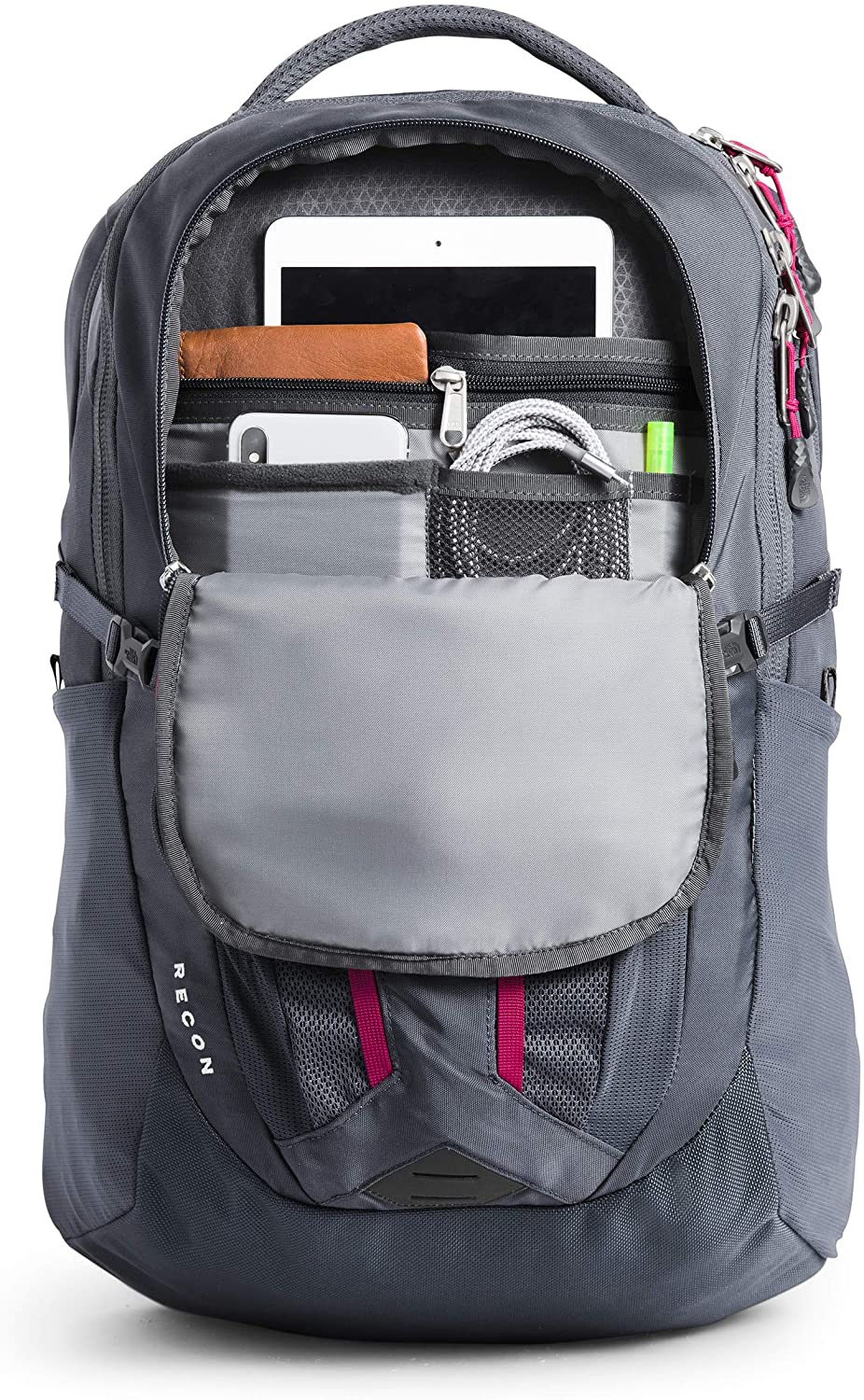 The North Face Women's Recon Backpack, TNF Black Heather/Silver Reflective, One Size