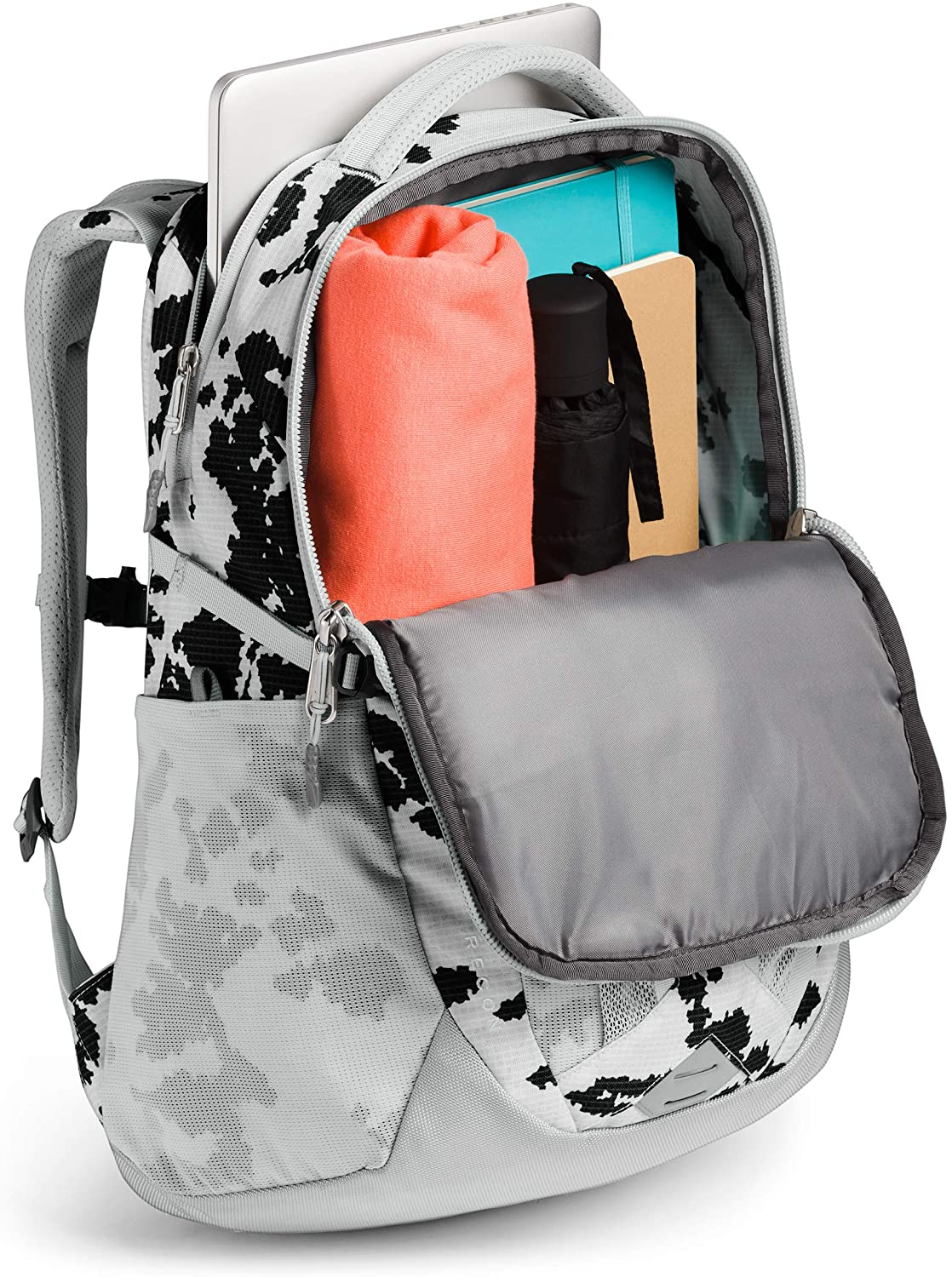 The North Face Women's Recon Backpack, TNF Black Heather/Silver Reflective, One Size