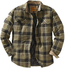 
                        
                          画像をギャラリービューアに読み込む, Venado Men's Plaid Shirt Jacket -Long Sleeved Quilt Lined Brushed Flannel Rugged Shirt
                        
                      