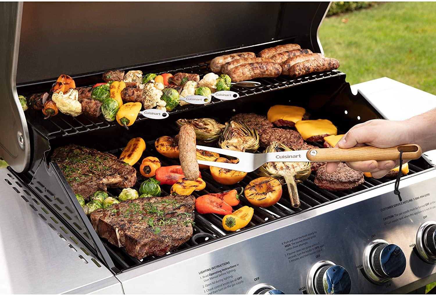 Cuisinart CGG-888 Grill Stainless Steel Lid 22-Inch Round Outdoor Flat Top Gas, 360° Griddle Cooking Center - JOY2ESpree