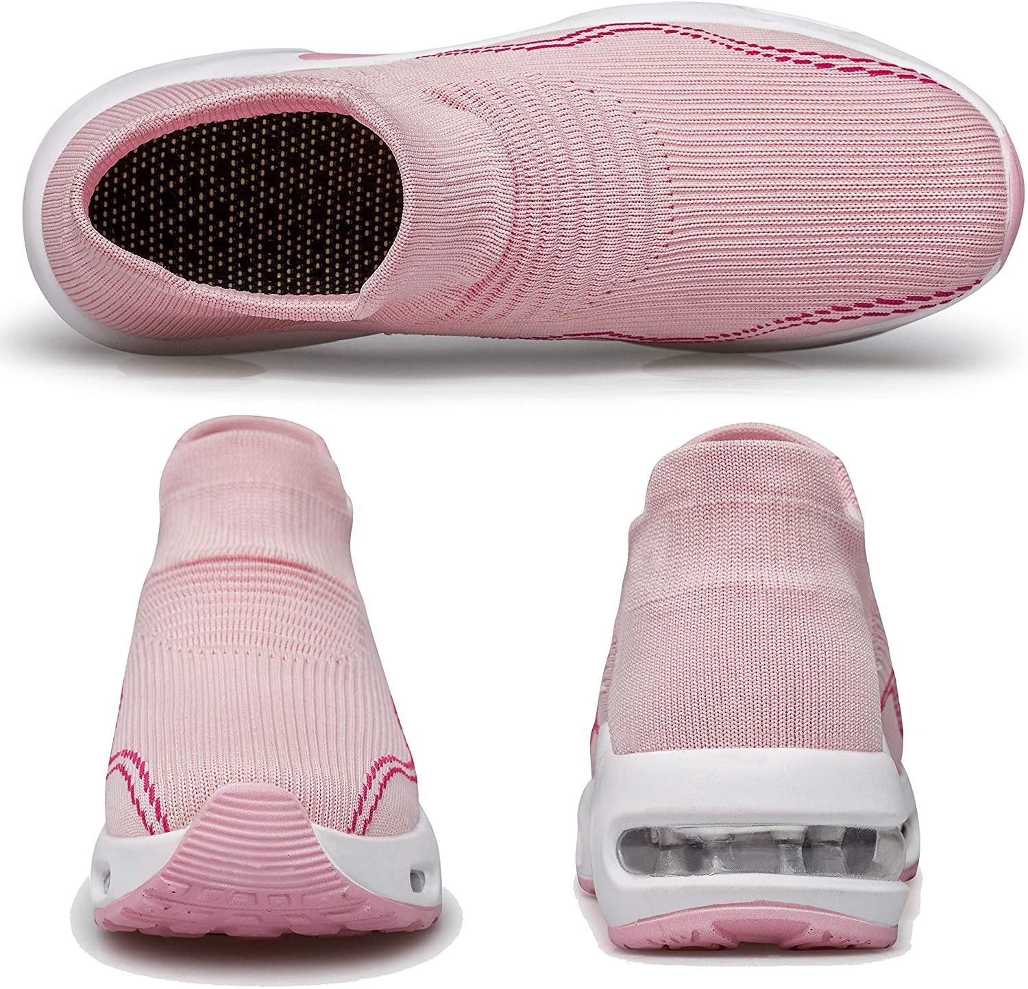 PDBQ Women's Walking Shoes Sock Sneakers Mesh Slip On Air Cushion Nurse Shoes Platform Loafers Breathable Lightweight Comfortable Socks Shoes
