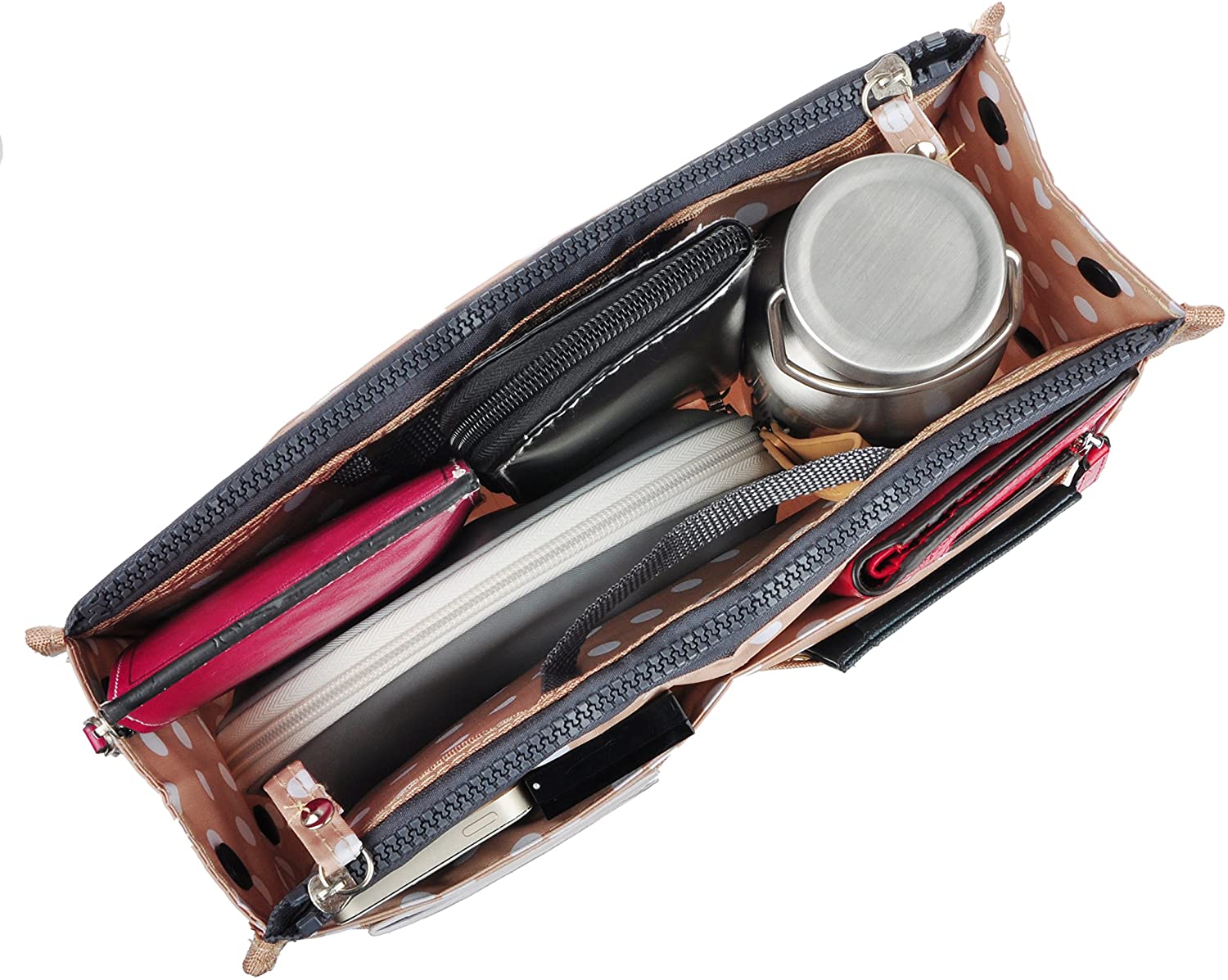 Vercord Updated Purse Handbag Organizer Insert Liner Bag in Bag 13 Pockets Purple Small