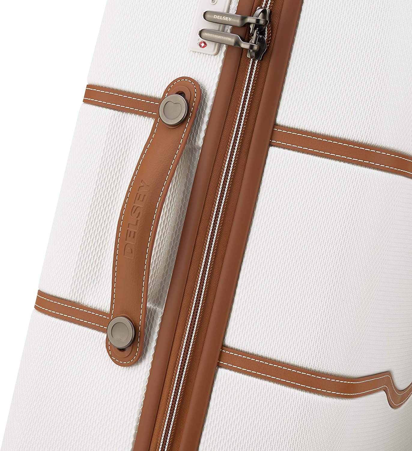 DELSEY Paris Chatelet Hardside Luggage with Spinner Wheels, Chocolate Brown, Checked-Large 28 Inch, with Brake