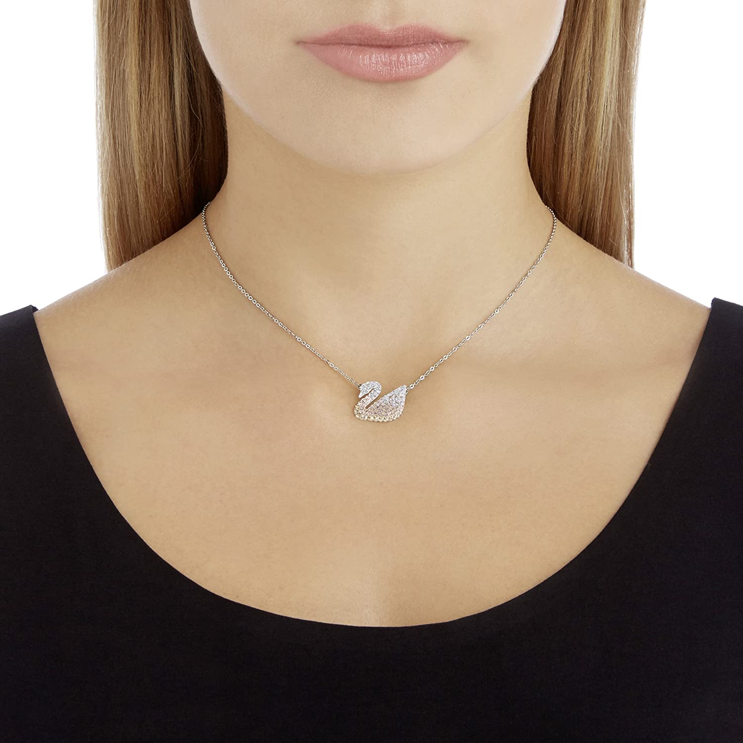 SWAROVSKI Women's Iconic Swan Crystal Jewelry Collection, Rhodium Finish - JOY2ESpree