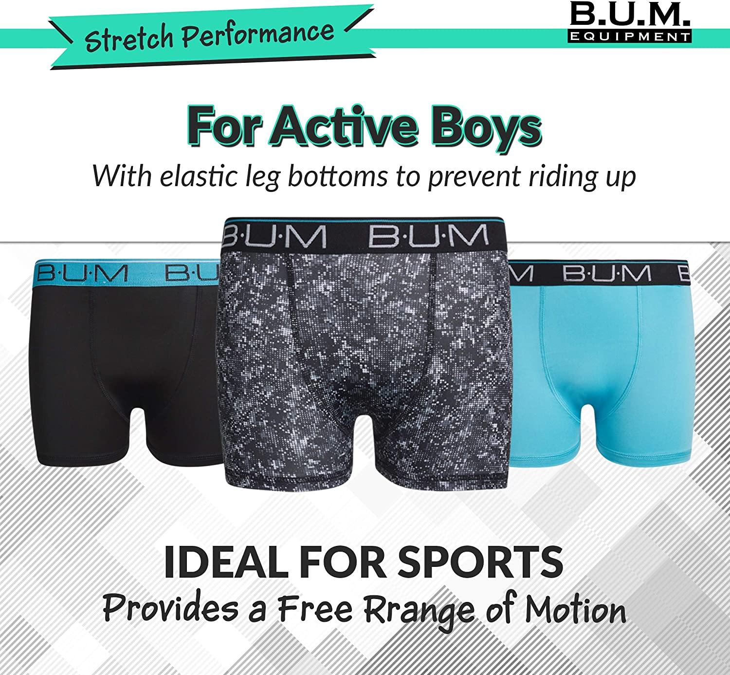 B.U.M. Equipment Boys Performance Dry-Fit Compression Boxer Briefs (3 Pack) - JOY2ESpree