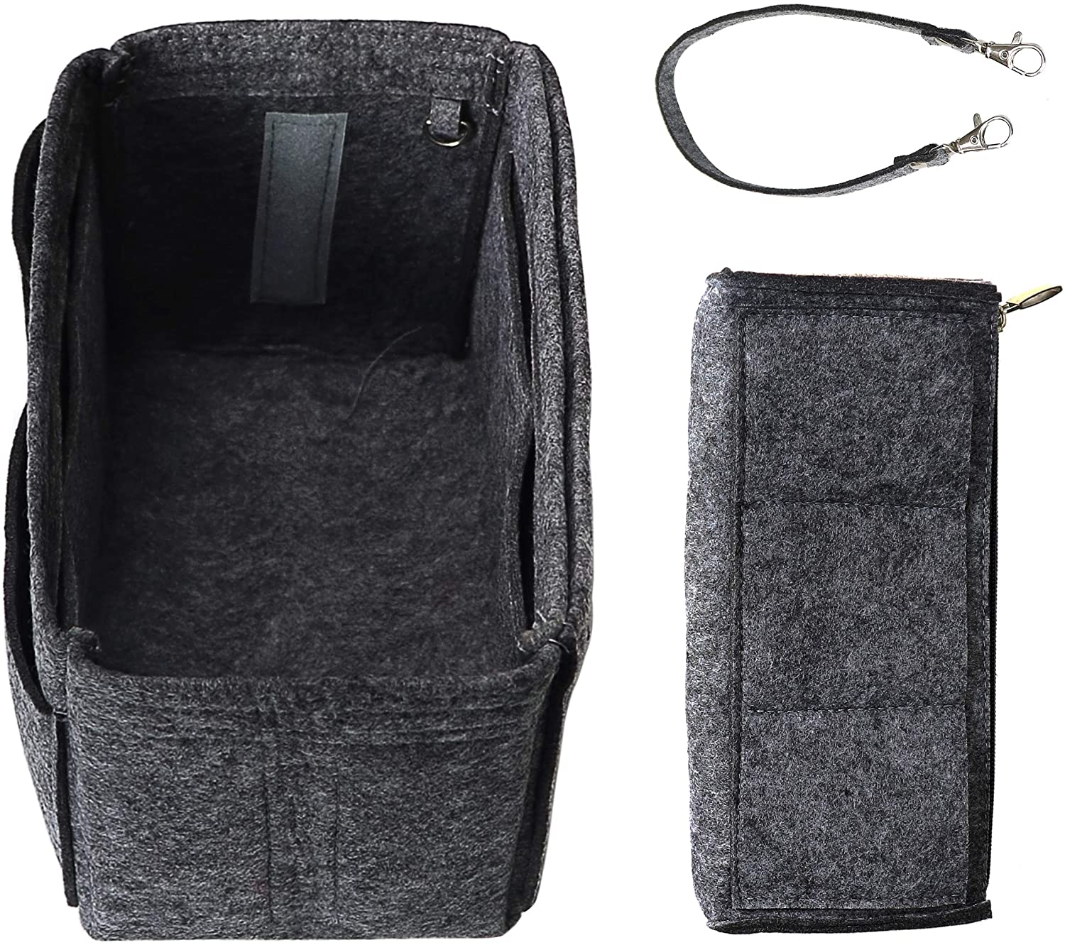 Purse Handbag Organizer Insert, MISIXILE Felt Bag Organizer with Handles