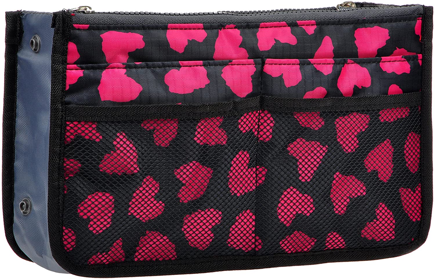 Vercord Purse Organizer Insert for Handbags Bag Organizers Inside Tote Pocketbook Women Nurse Nylon 13 Pockets Black Medium