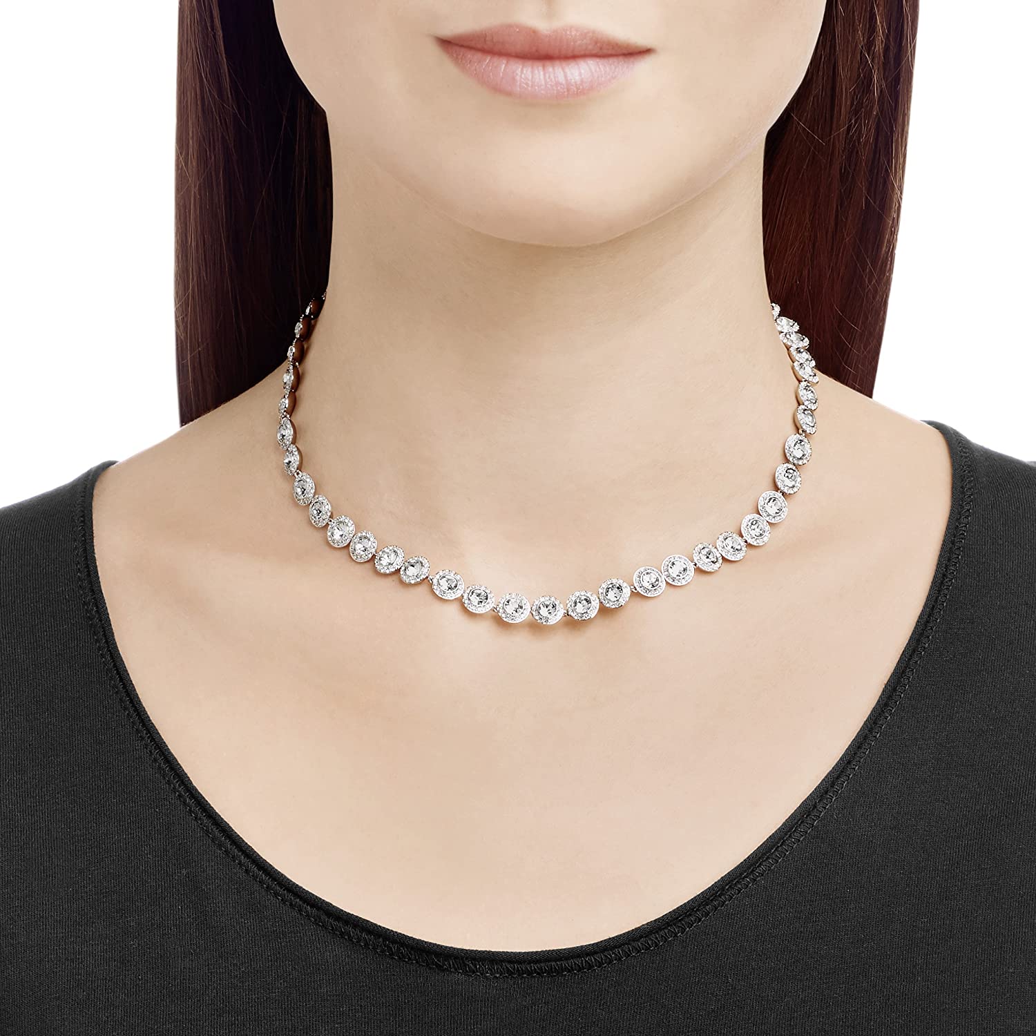 SWAROVSKI Women's Angelic Jewelry Collection, Rhodium Finish, Clear Crystals - JOY2ESpree