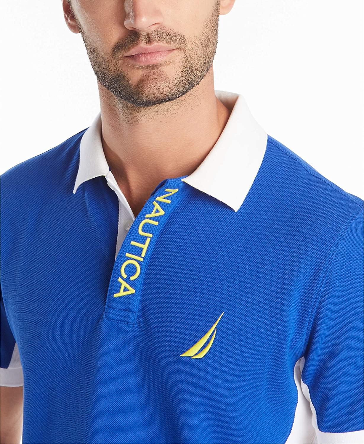 Nautica Men's Short Sleeve Color Block Performance Pique Polo Shirt - JOY2ESpree