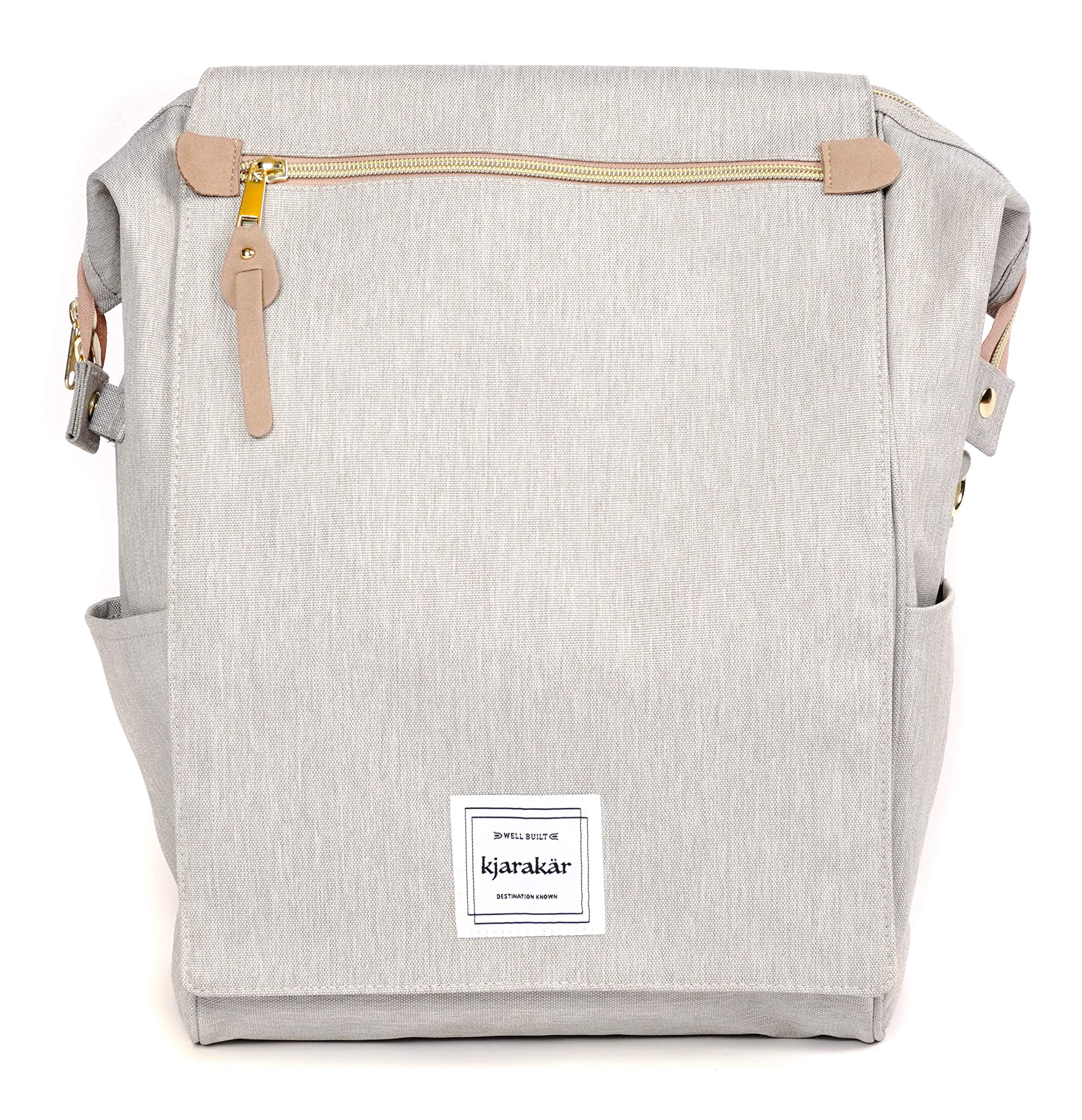 KJARAKÄR Backpack | Classic & Premium Styles | Metal Zippers | Leather Accessories | Gym, Work, School, Diaper Bag