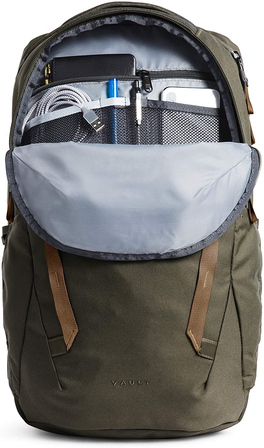 The North Face Vault Backpack, Moab Khaki/Asphalt Grey, One Size