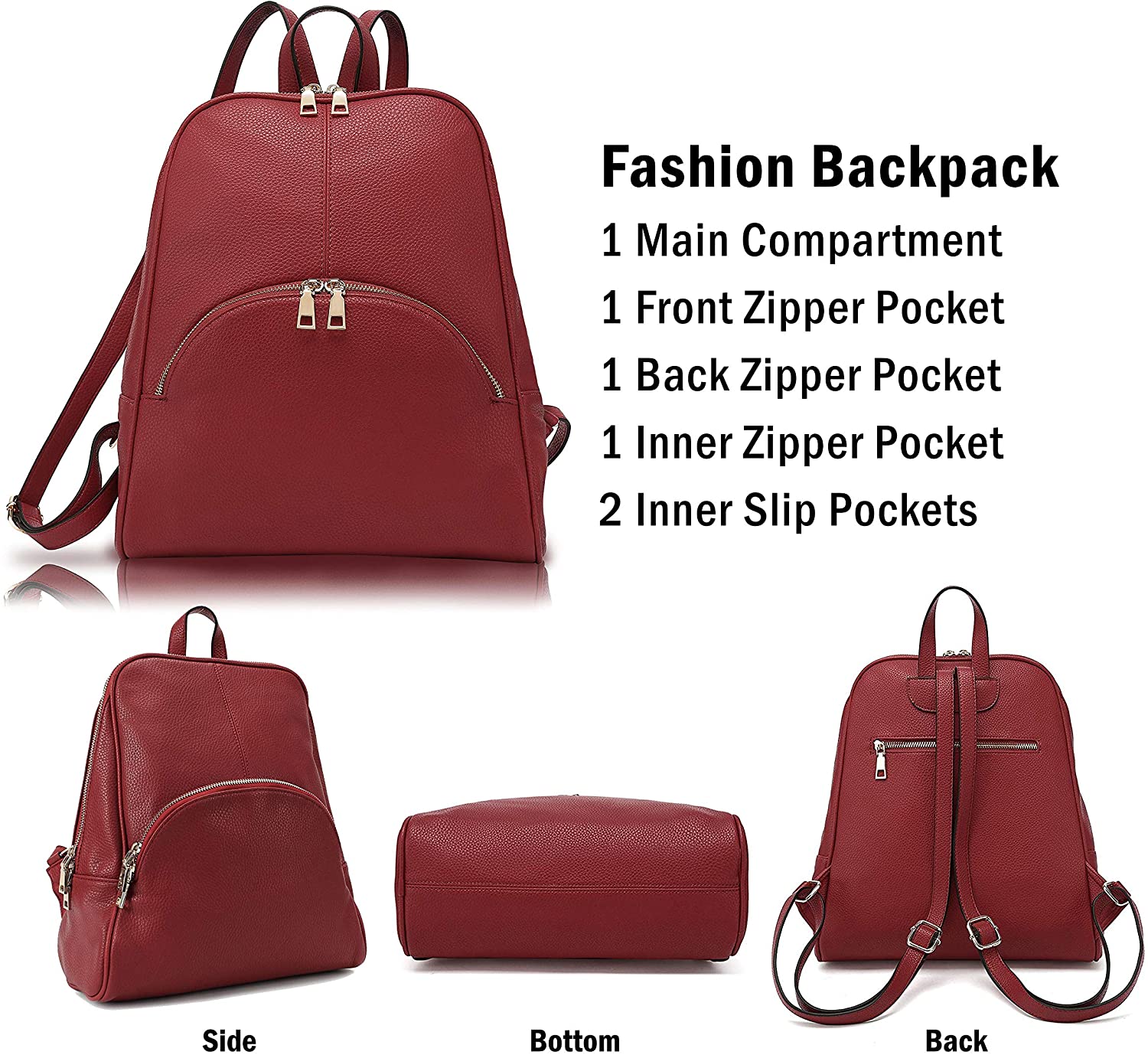 Scarleton Casual Fashion Backpack, Purses for women, Backpack for Women, Fashion Backpack for Women, H160801 - Black