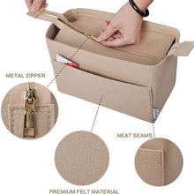 
                        
                          गैलरी व्यूवर में इमेज लोड करें, Vercord Felt Zipper Handbag Tote Purse Duffel Backpack Organizer Insert Beige Medium
                        
                      